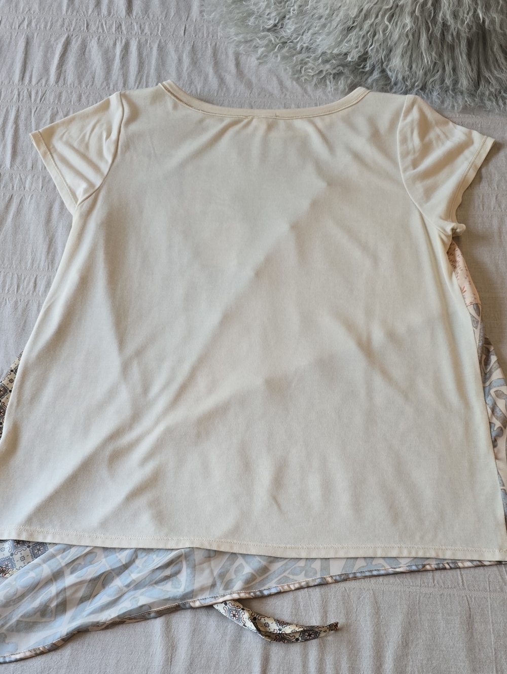 Anthropologie Tiny Jodie Peacock Patchwork Tie Front Short Sleeve Top XS - Picture 10 of 11